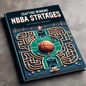 Basketball strategy book with court maze design.